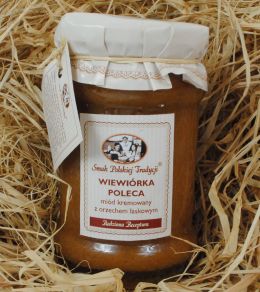 Wiewiórka Poleca - miód kremowany z orzechem laskowym